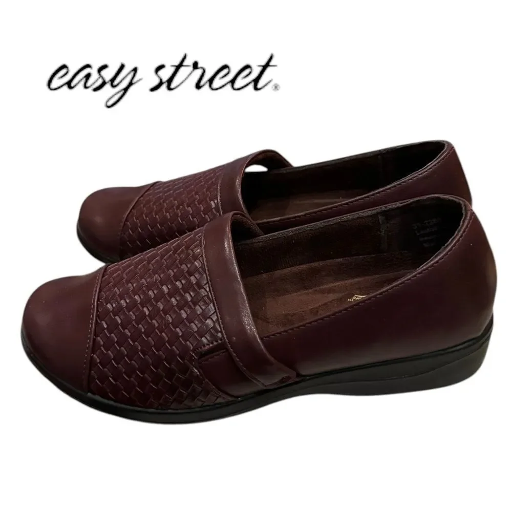 New Easy Street Women's Destiny Brown Braided Slip-On Loafers 7